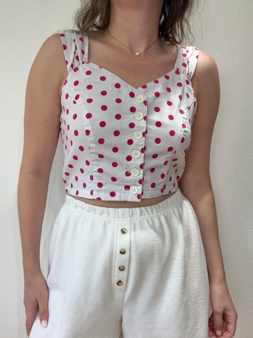 Vintage Polka Dot Crop Top